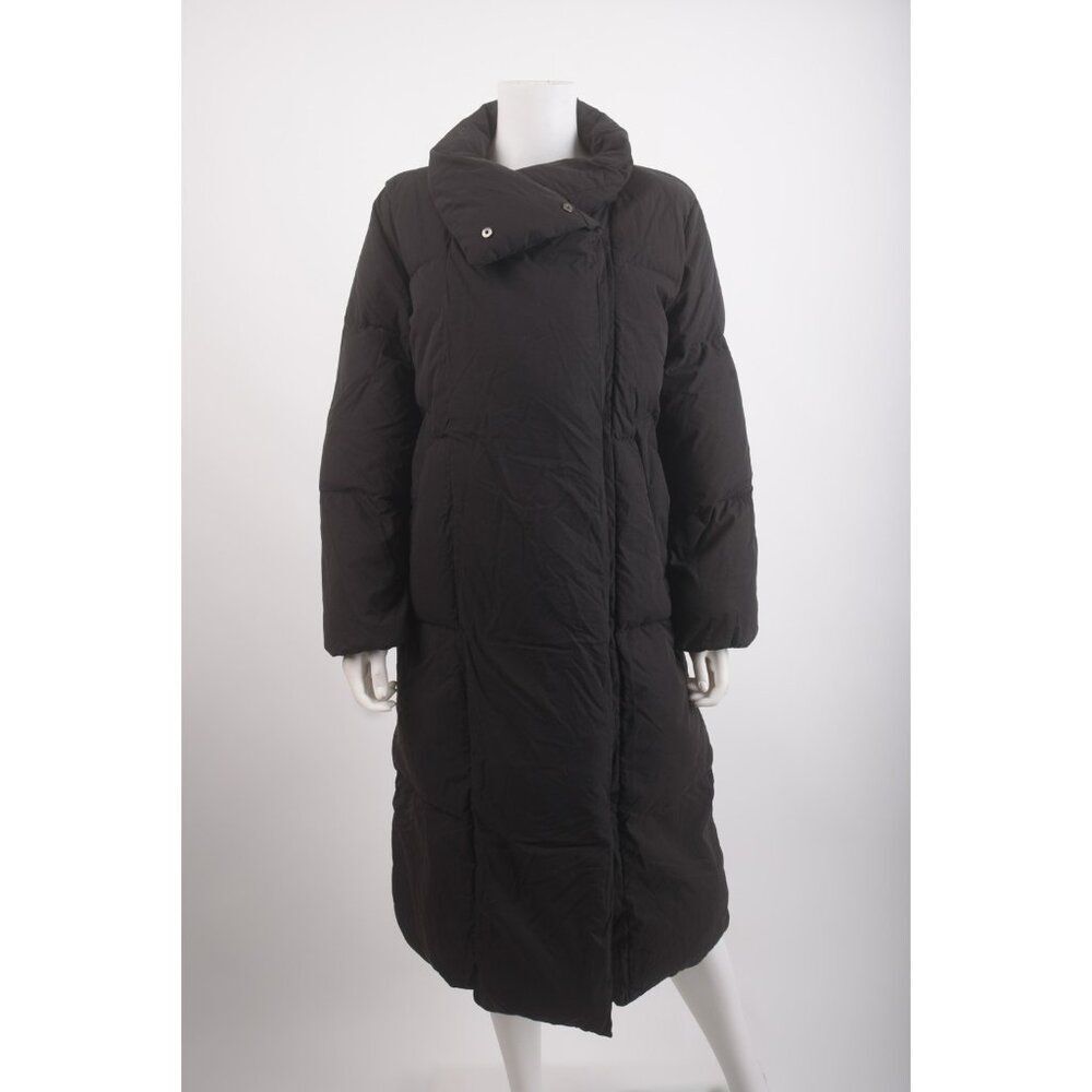 Massimo Dutti Womans Puffer Long Coat Size S Black Duck Down 6710/958/800 Nwt